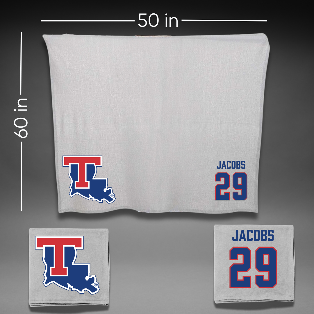 Louisiana Tech University Soccer Gray Blanket - #29 Avery Jacobs