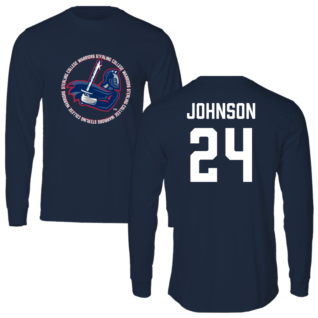 Sterling College Football Navy General Performance Long Sleeve - #24 Jaden Johnson