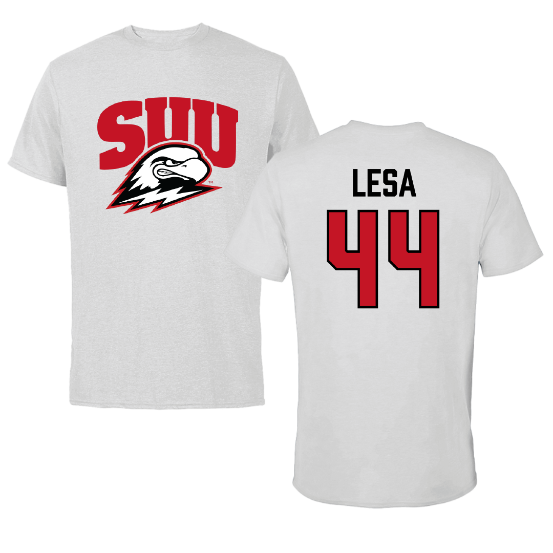 Southern Utah University Football Light Gray Tee - #44 Logalima Lesa