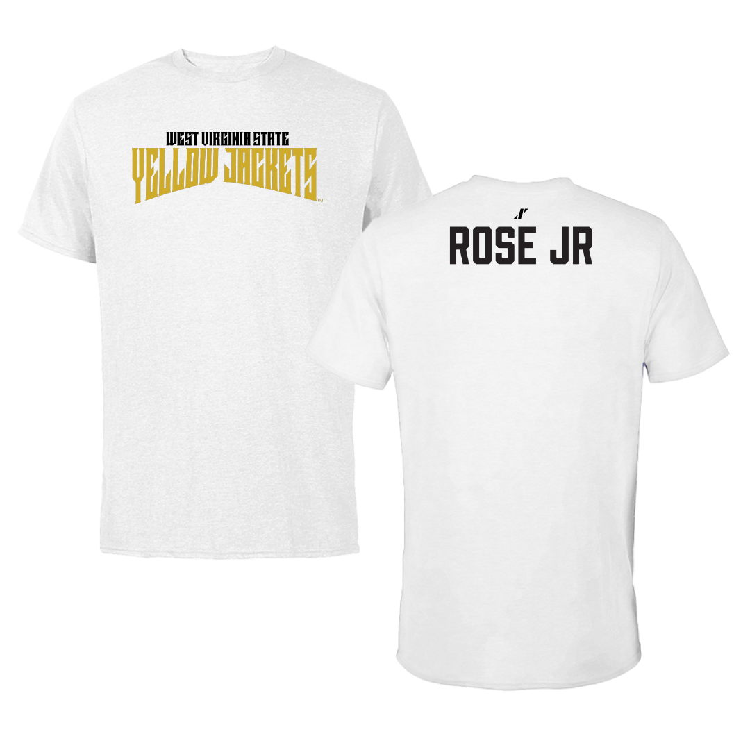 West Virginia State University TF and XC White Classic Performance Tee - Sergio Rose Jr