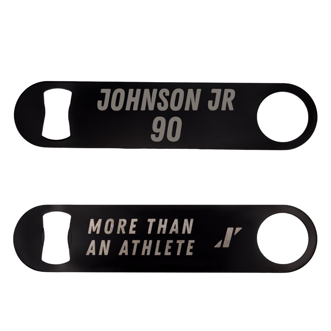 Football Black Bottle Opener - #90 Lamont Johnson Jr