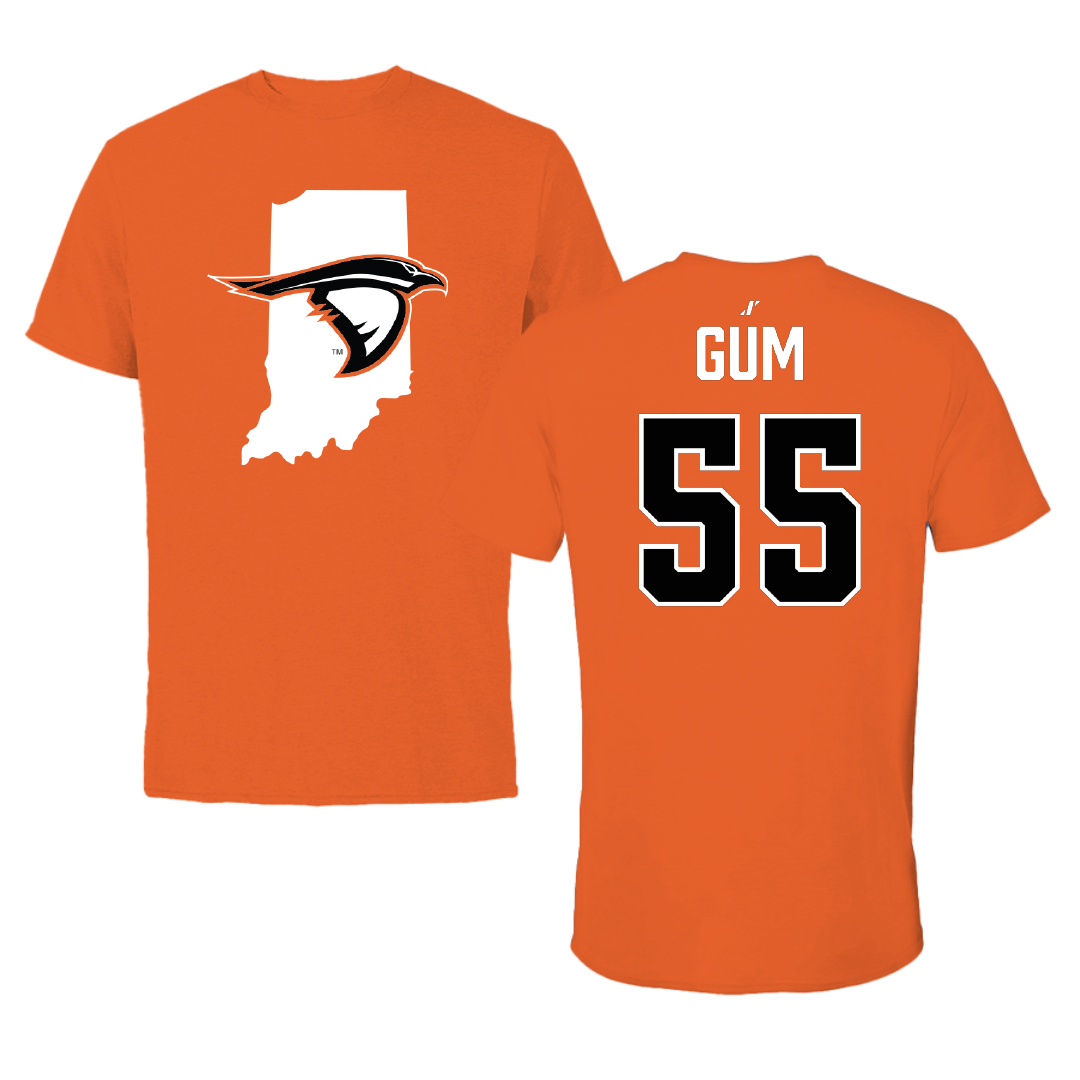 Anderson University (Indiana) Baseball Orange State Performance Tee - #55 Landon Gum