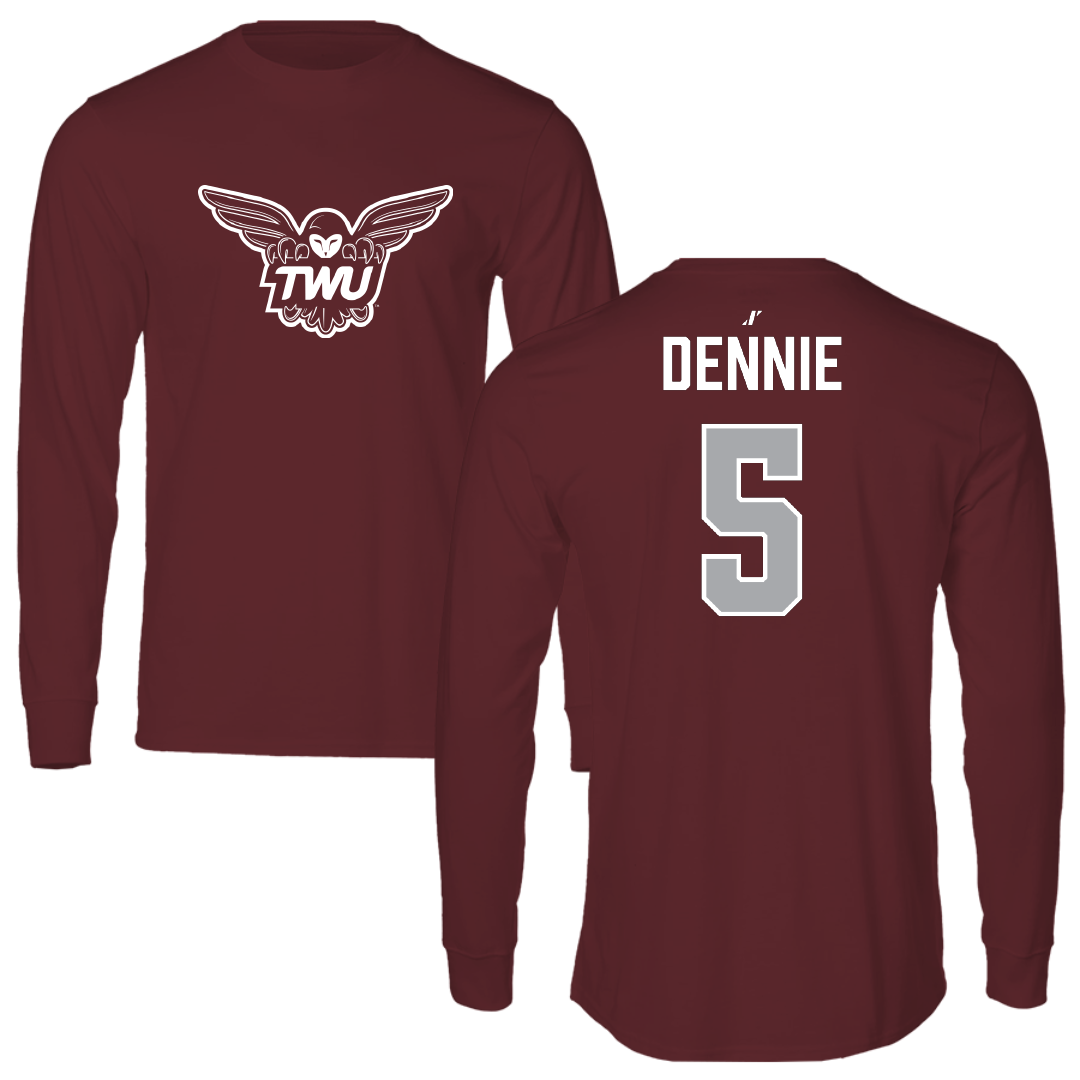 Texas Woman's University STUNT Maroon Long Sleeve - #5 Jocelyn Dennie