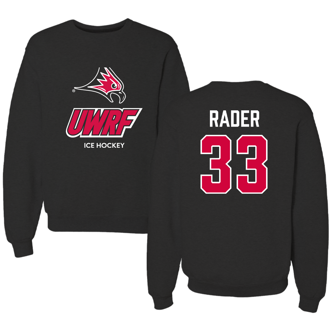 University of Wisconsin-River Falls Ice Hockey (W) Black Crewneck - #33 Anna Rader