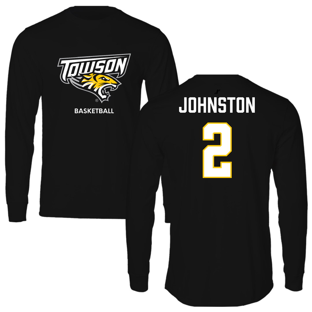 Towson University Basketball (W) Black Performance Long Sleeve - #2 India Johnston