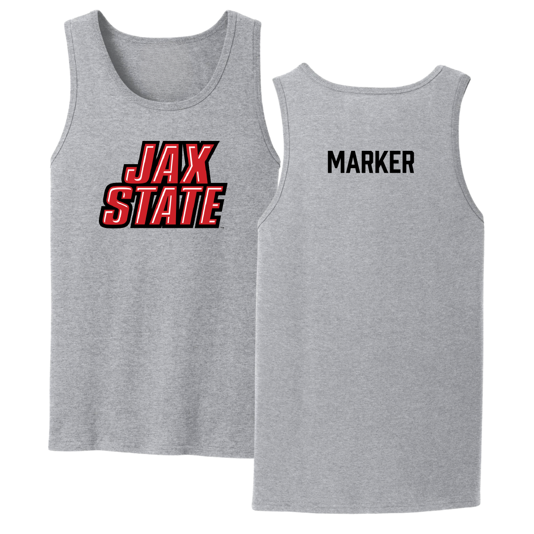 Jacksonville State University TF and XC Sport Gray Tank Top - Kaden Marker