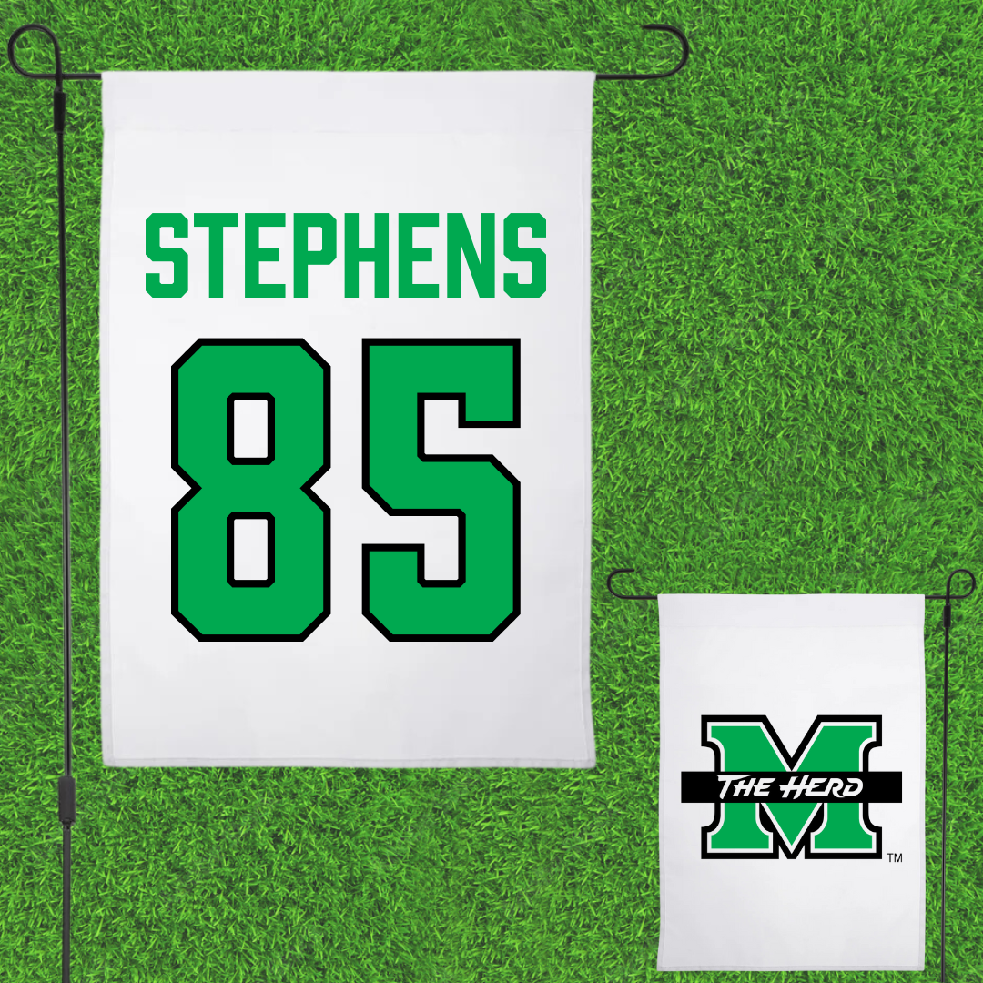 Marshall University Football White Garden Flag - #85 Tracy Stephens