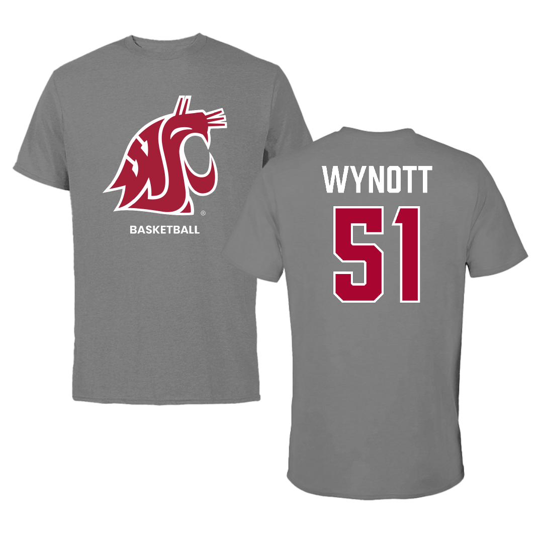 Washington State University Basketball (M) Dark Gray Tee - #51 Kase Wynott
