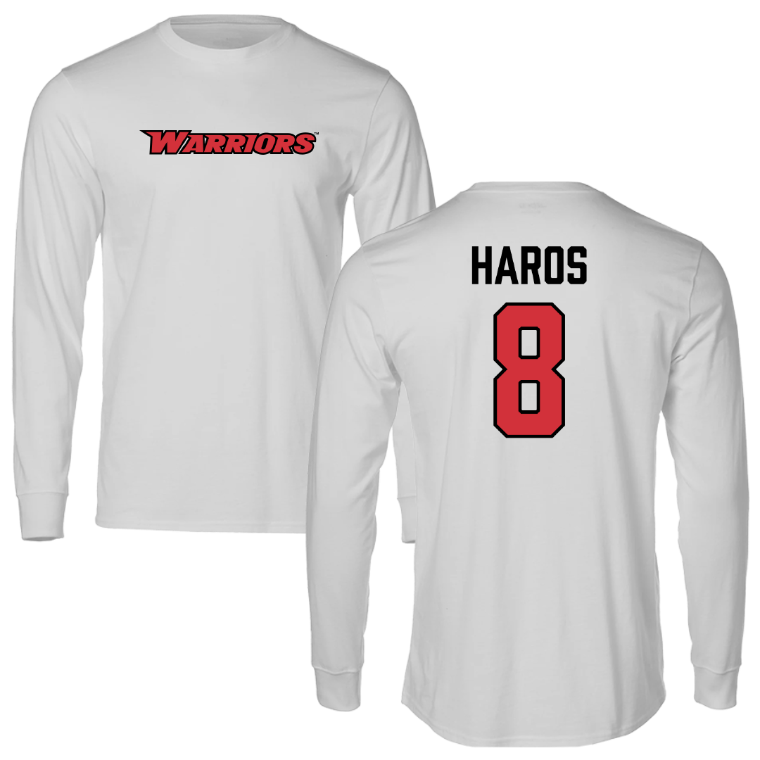 Stanislaus State Baseball Light Gray Warriors Performance Long Sleeve - #8 Jacob Haros