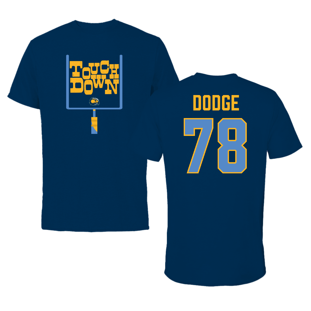 Fort Lewis College Football Navy Touchdown Tee - #78 Nicolas Dodge