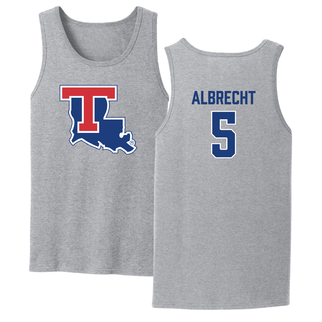 Louisiana Tech University Volleyball Sport Gray Tank Top - #5 Lauren Albrecht
