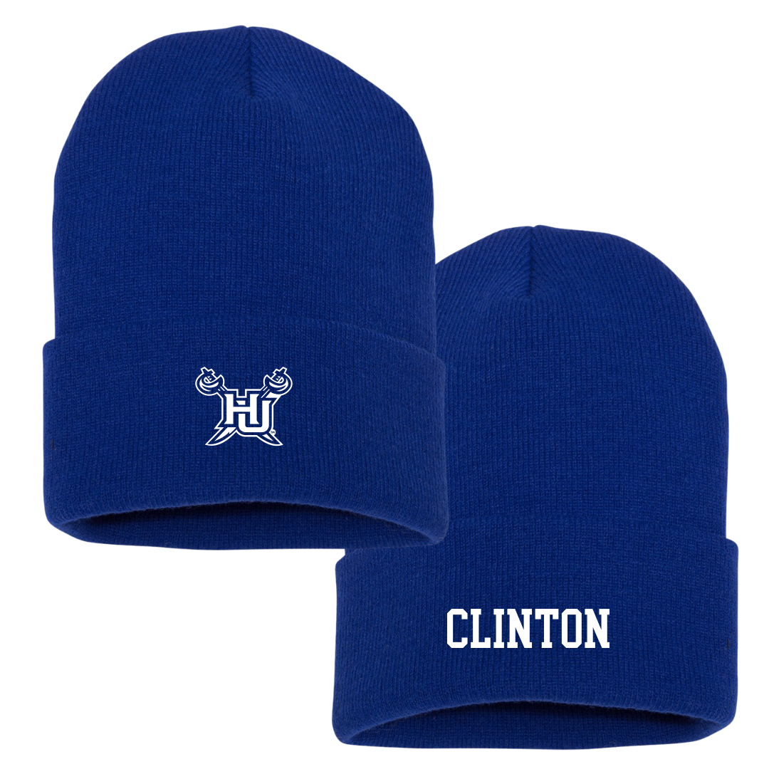 Hampton University Basketball (W) Blue Beanie - #11 Jasha Clinton