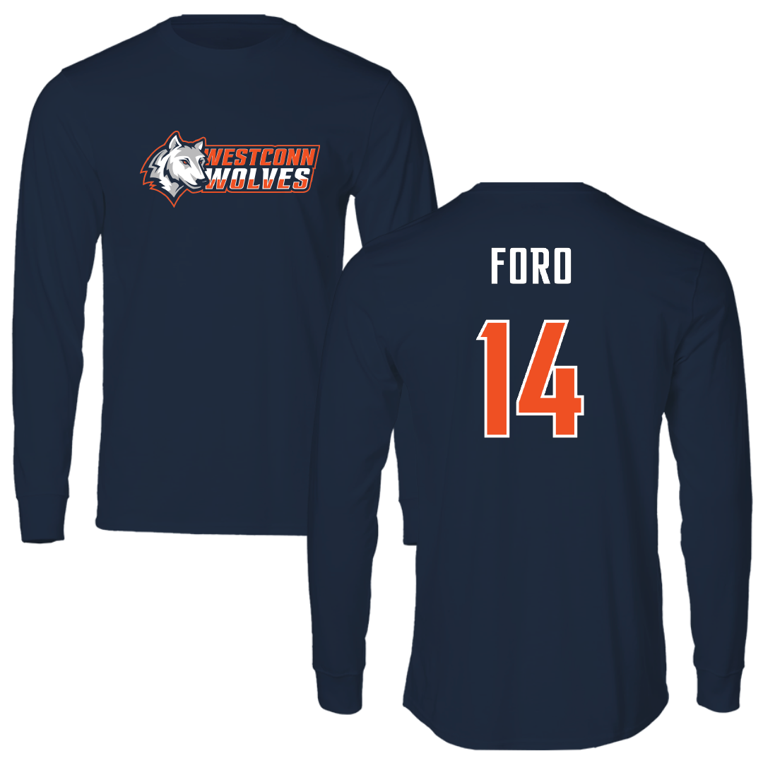 Western Connecticut State University Lacrosse Navy Long Sleeve - #14 Zack Foro
