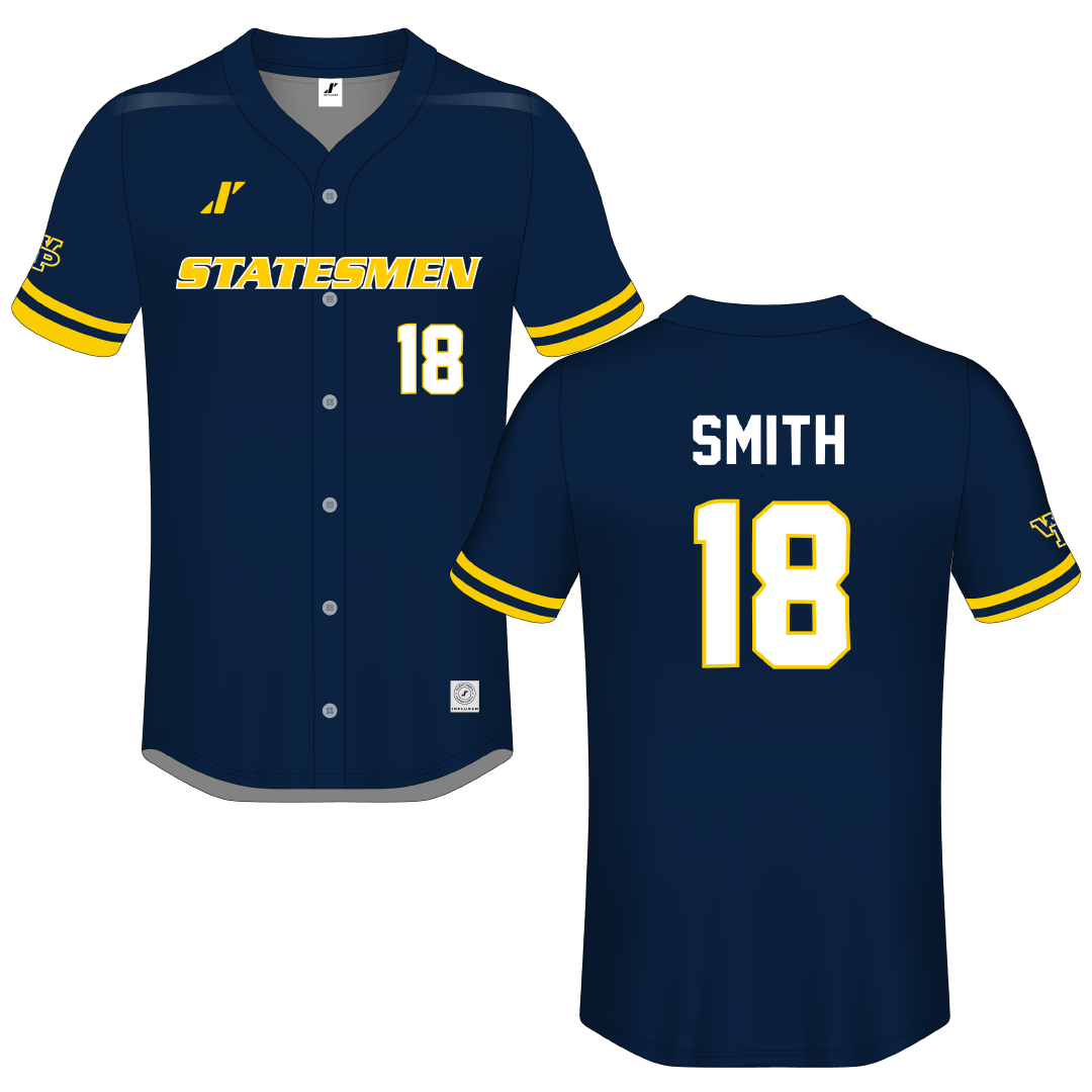 William Penn University Navy Button-Down Jersey - #18 Laila Smith