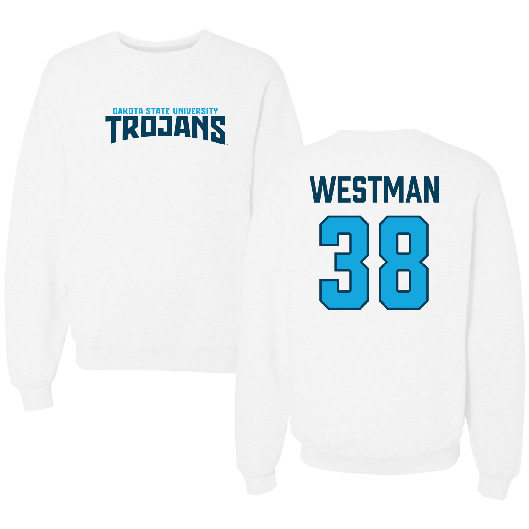Dakota State University Football White Classic Crewneck - #38 Hayden Westman