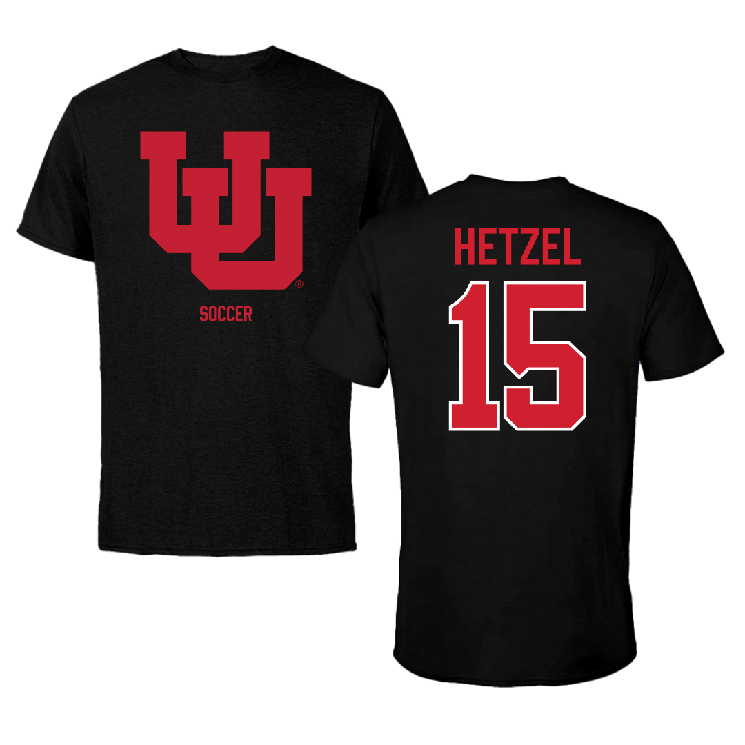 University of Utah Soccer (W) Black Performance Tee - #15 Ava Hetzel