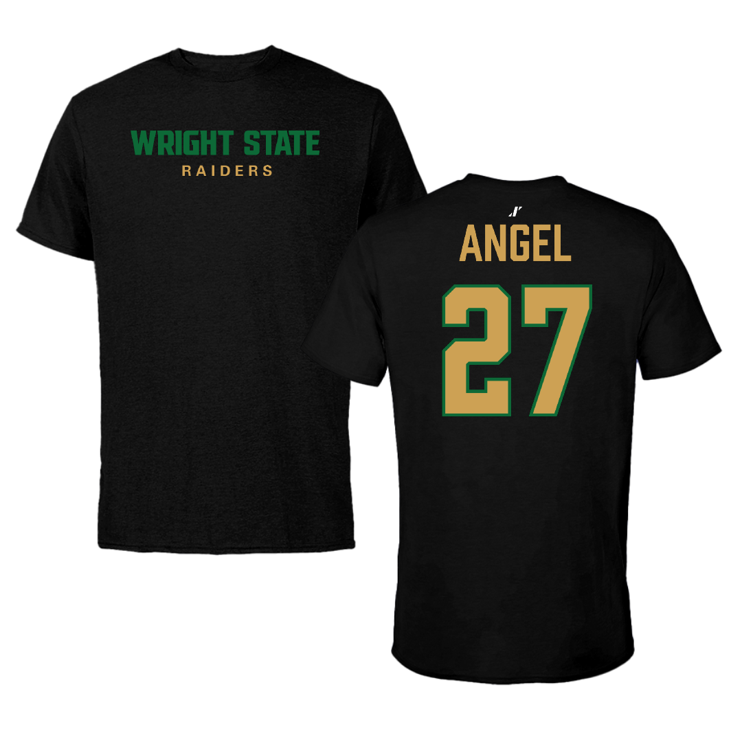 Wright State University Baseball Black Tee - #27 Coy Angel