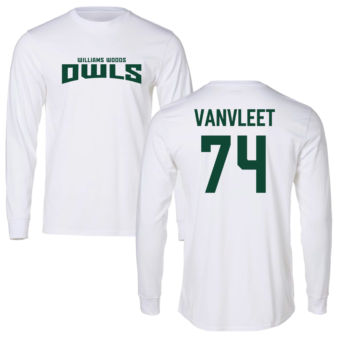 William Woods University Football White Classic Long Sleeve - #74 Kyle VanVleet
