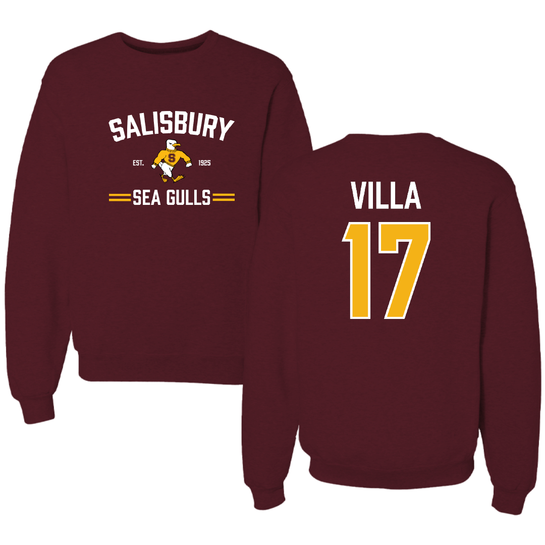 Salisbury University Baseball Maroon General Crewneck - #17 Tyler Villa