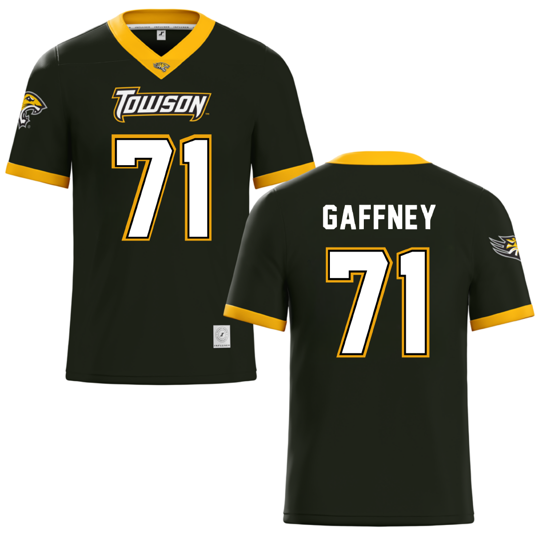 Towson University Black Football Jersey - #71 Josh Gaffney