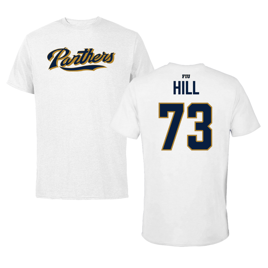 Florida International University Football White Tee - #73 Sam Hill