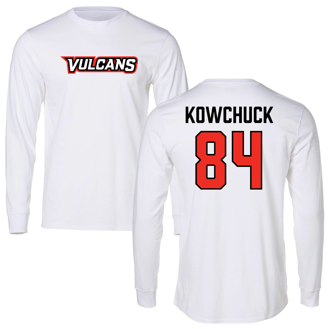 PennWest California Football White Performance Long Sleeve - #84 Anthony Kowchuck