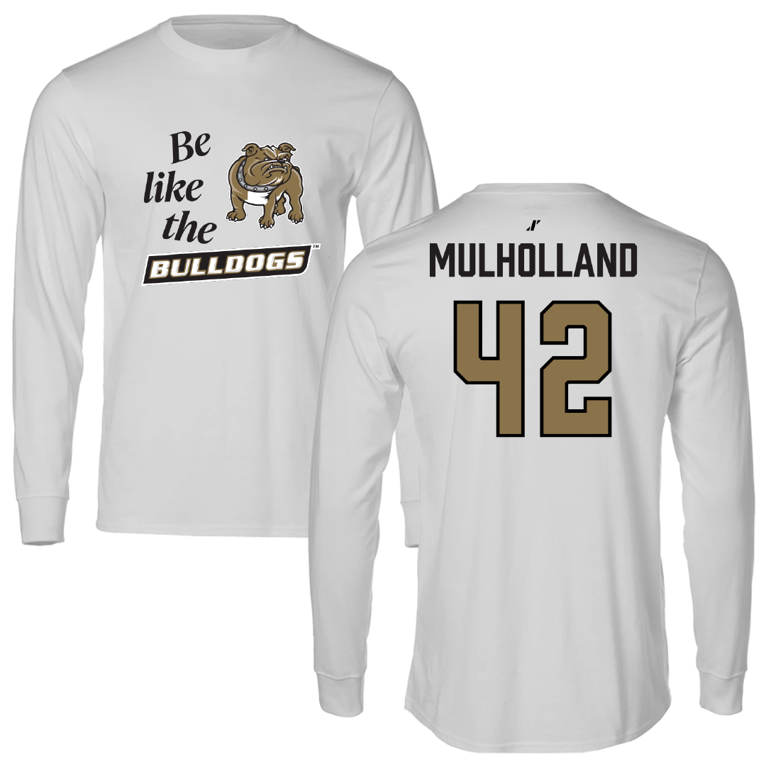 Bryant University Baseball Light Gray Be Like Us Long Sleeve - #42 Billy Mulholland