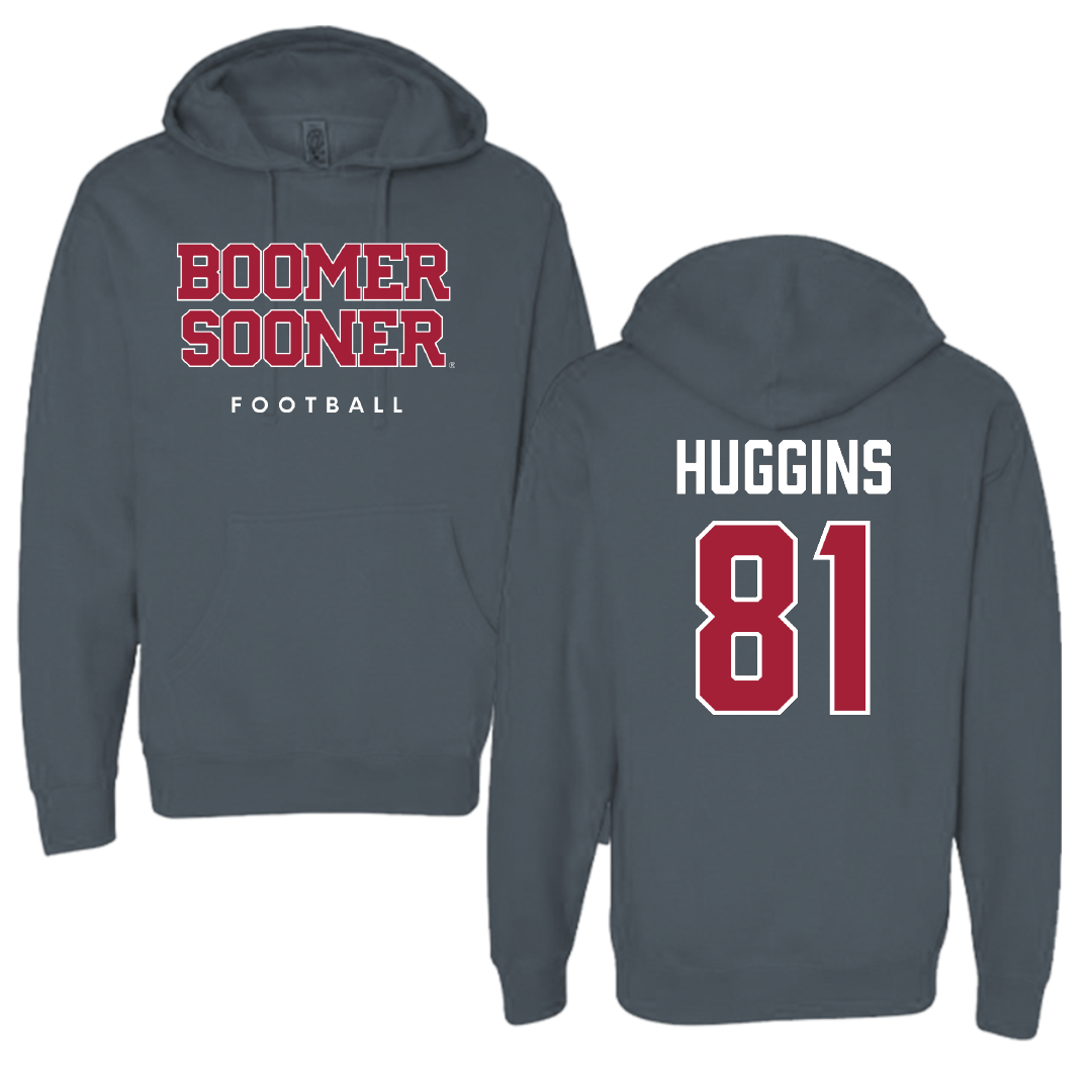 University of Oklahoma Football Charcoal Hoodie - #81 Will Huggins