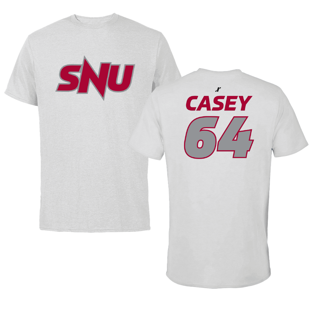 Southern Nazarene University Football Light Gray Tee - #64 Jackson Casey