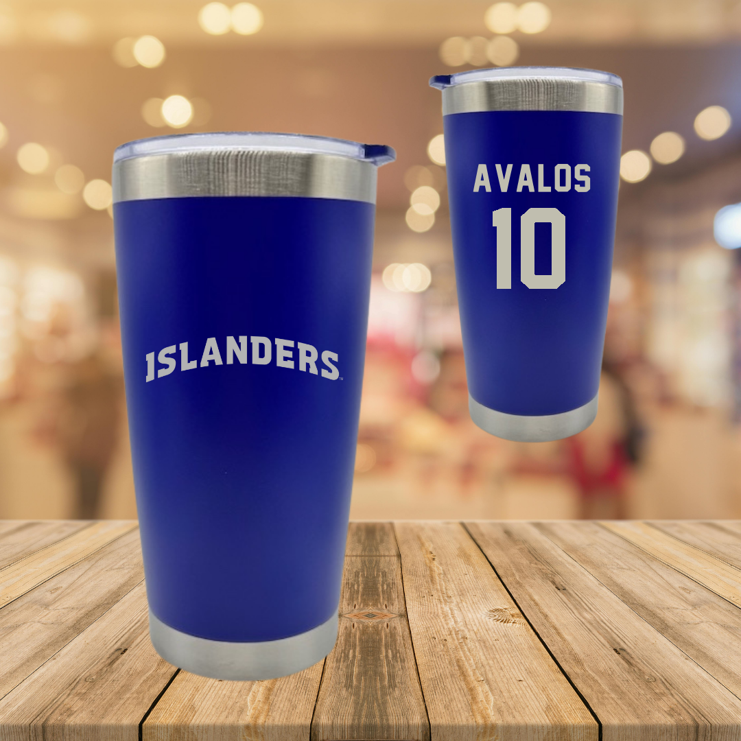 Texas A&M University-Corpus Christi Softball Blue Stainless Steel Tumbler - #10 Rhea-Ann Avalos