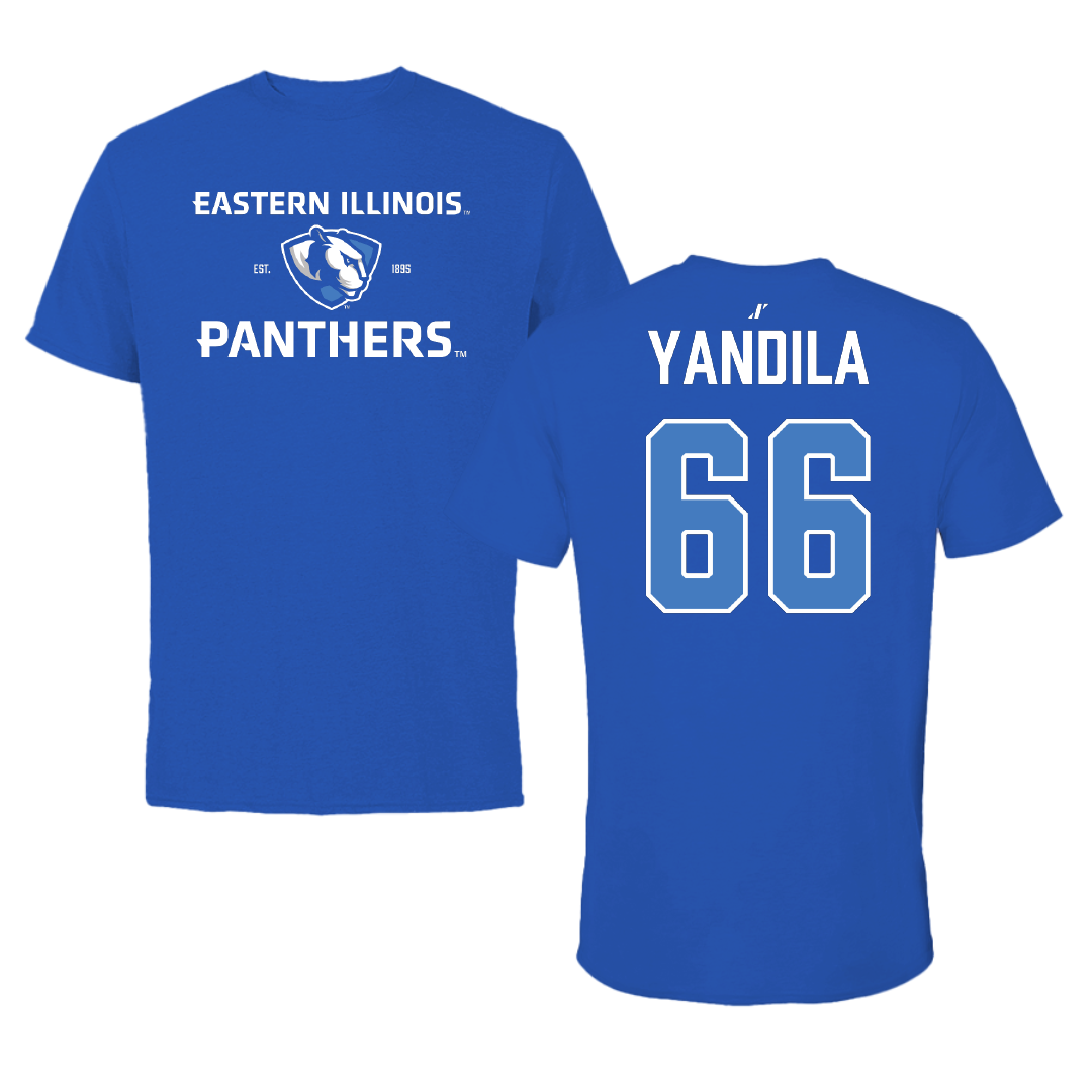Eastern Illinois University Football Blue General Performance Tee - #66 Jordan Yandila