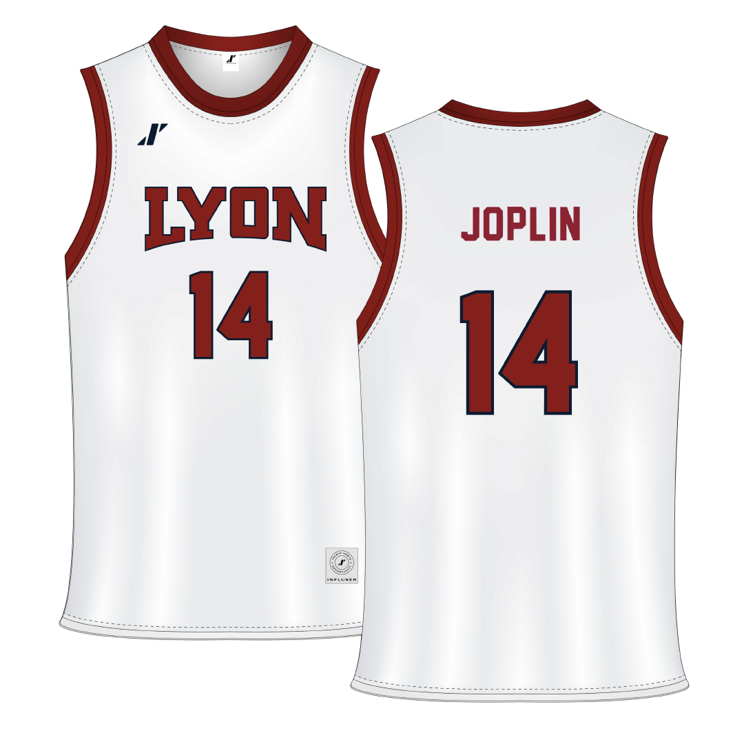 Lyon College White Basketball Jersey - #14 Jayson Joplin