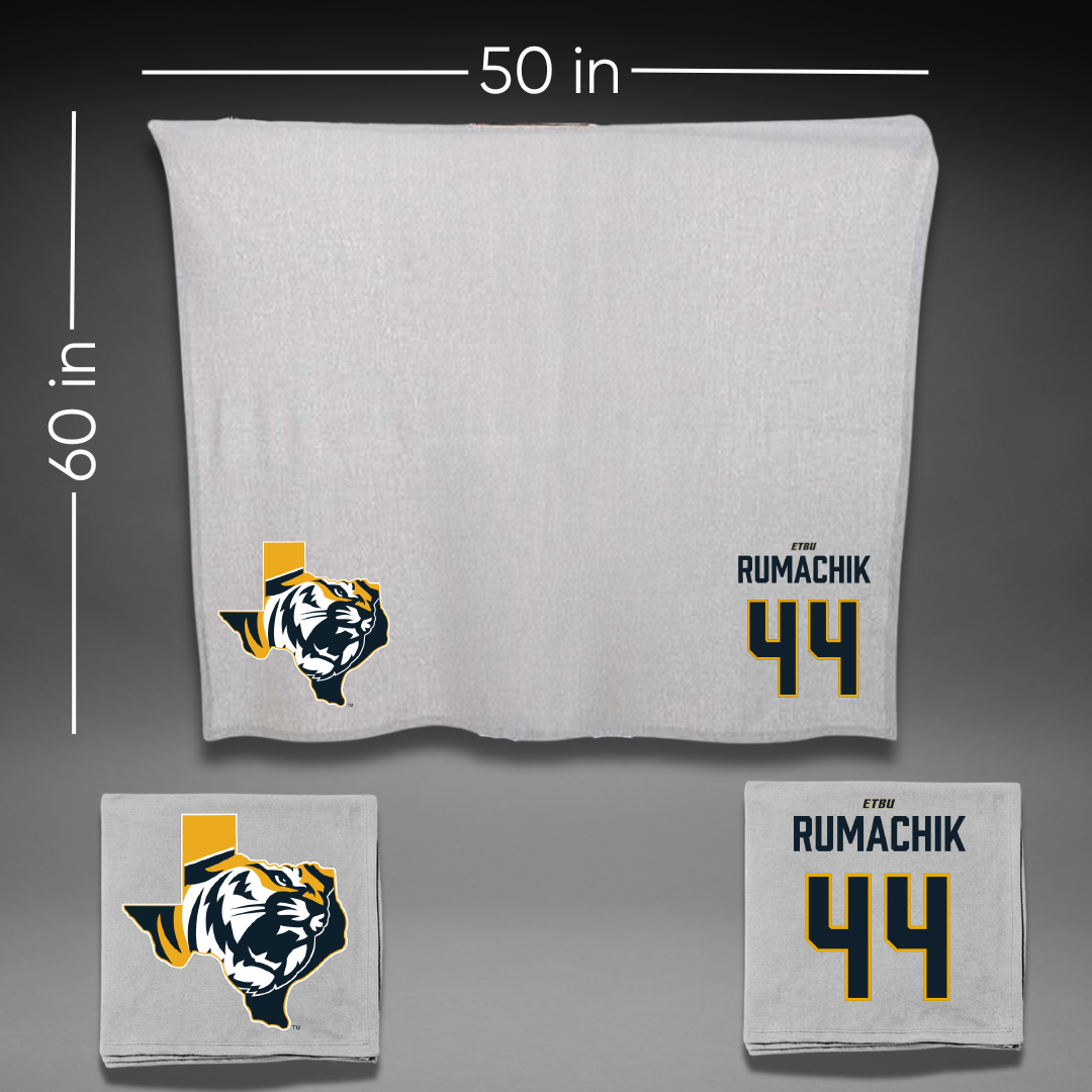 East Texas Baptist University Soccer (W) Gray Blanket - #44 Madeline Rumachik