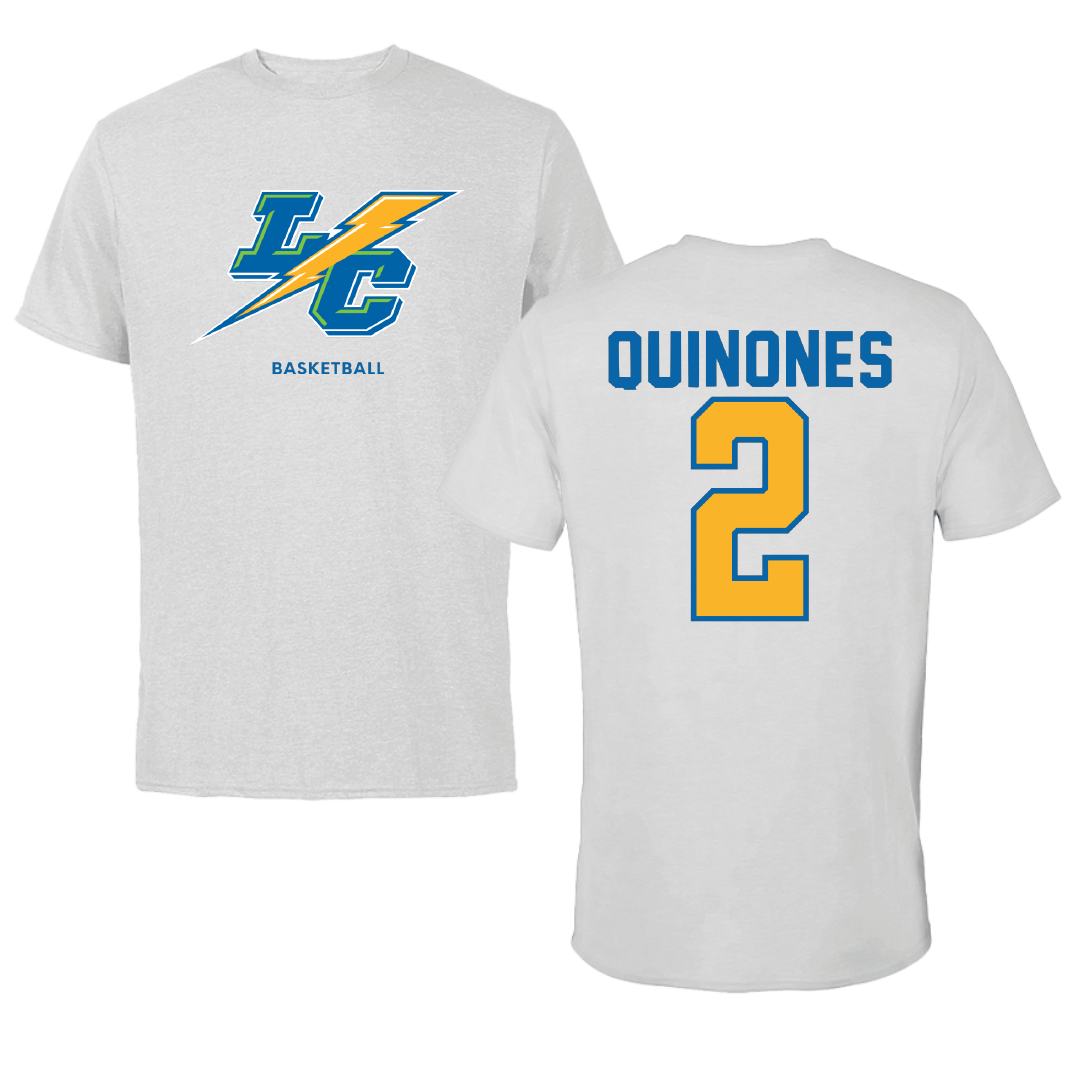 Lehman College Basketball Light Gray Block Performance Tee - #2 Matthew Quinones