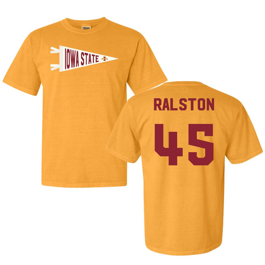 Iowa State University Softball Gold Pennant Comfort Colors Tee - #45 Jaiden Ralston