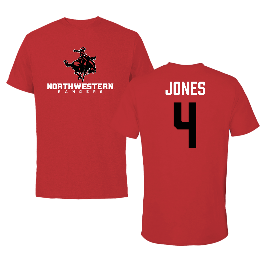 Northwestern Oklahoma State University Softball Red Block Tee - #4 Kathryn Jones