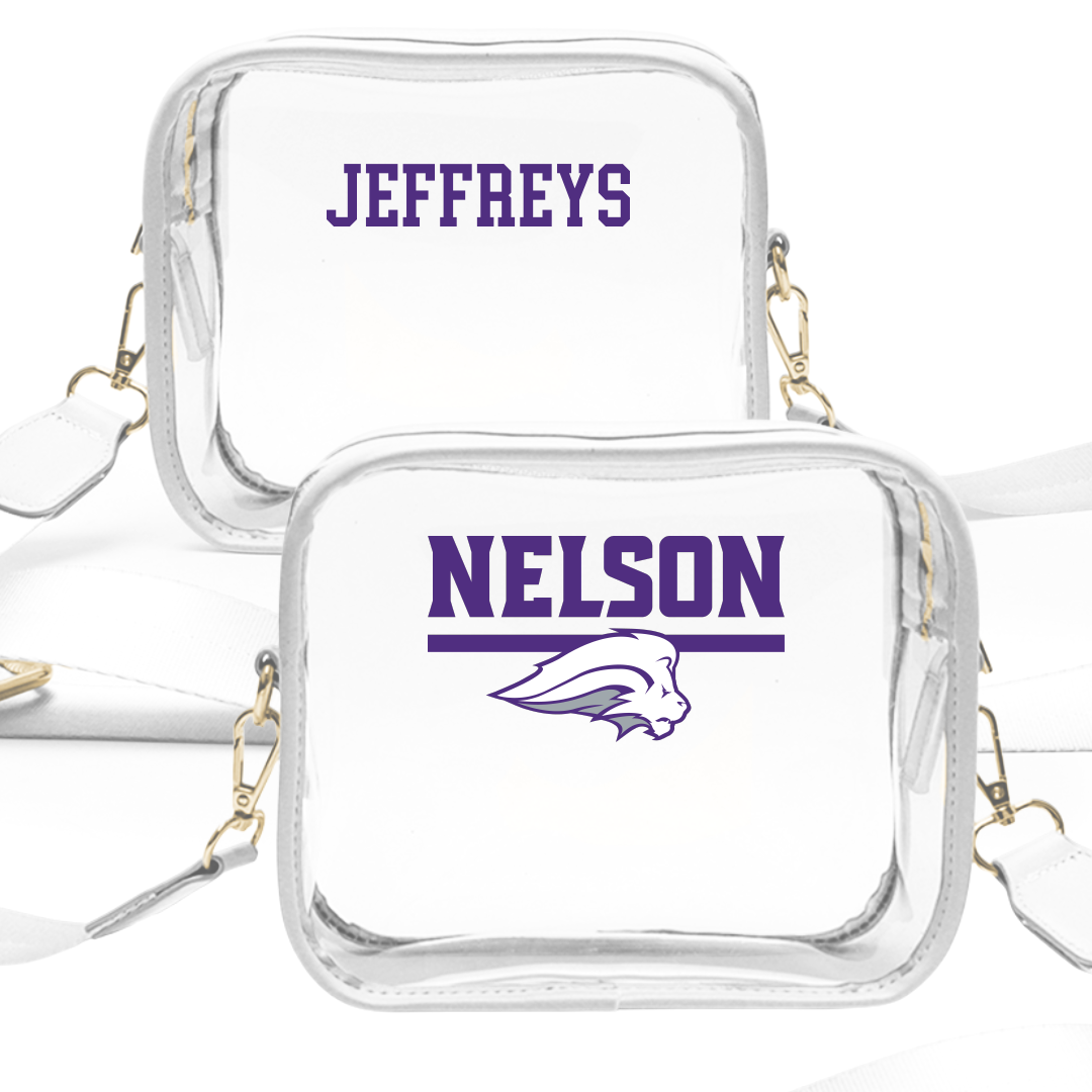 Nelson University TF and XC White Clear Stadium Bag - Bella Jeffreys