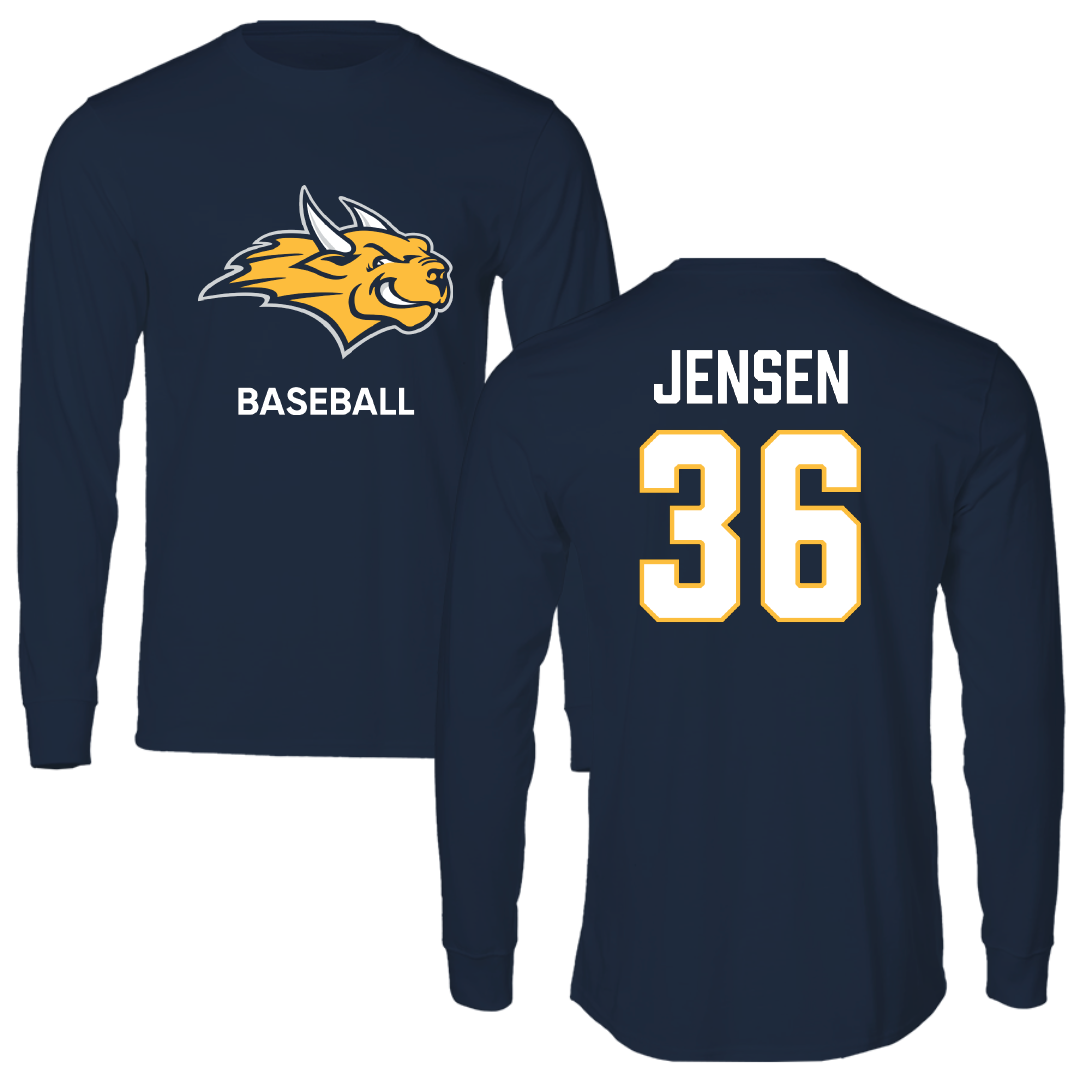 Webster University Baseball Navy Mascot Long Sleeve - #36 Noah Jensen