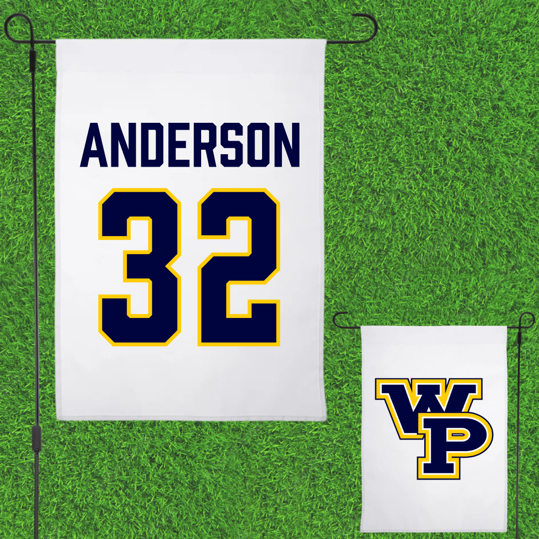 William Penn University Lacrosse (M) White Garden Flag - #32 Trace Anderson