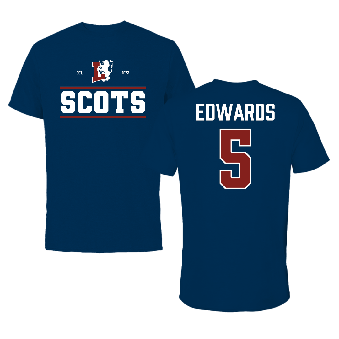 Lyon College Baseball Navy General Tee - #5 Jarius Edwards