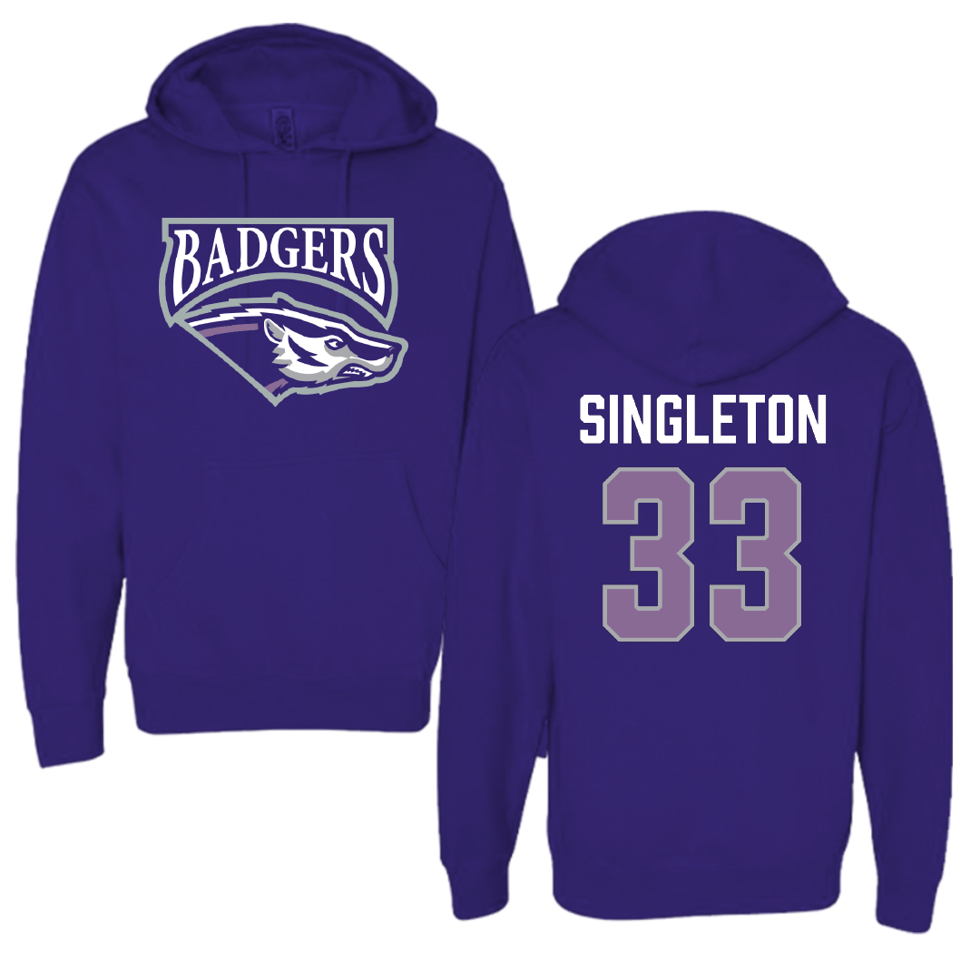 Spring Hill College Baseball Purple Hoodie - #33 Michael Singleton