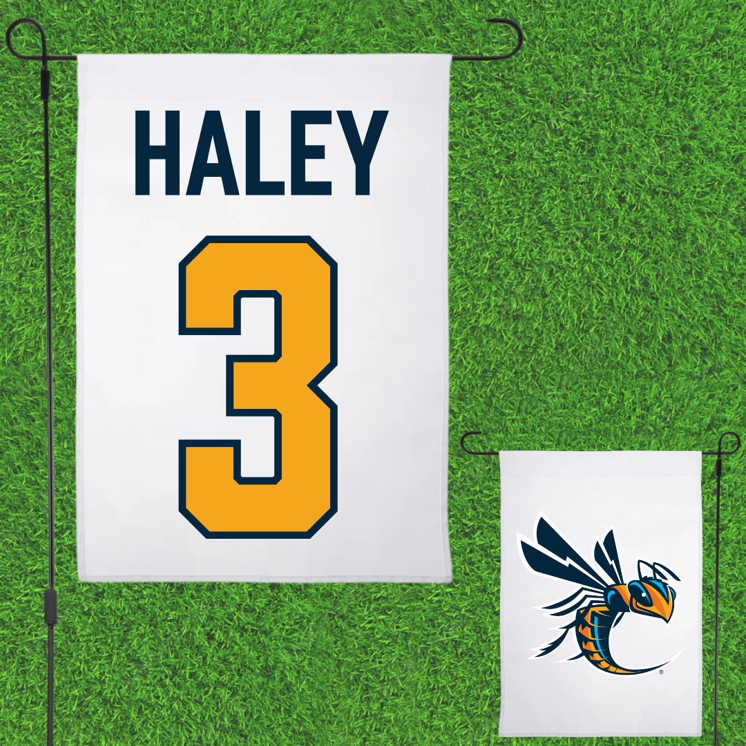 Cedarville University Soccer White Garden Flag - #3 Asa Haley
