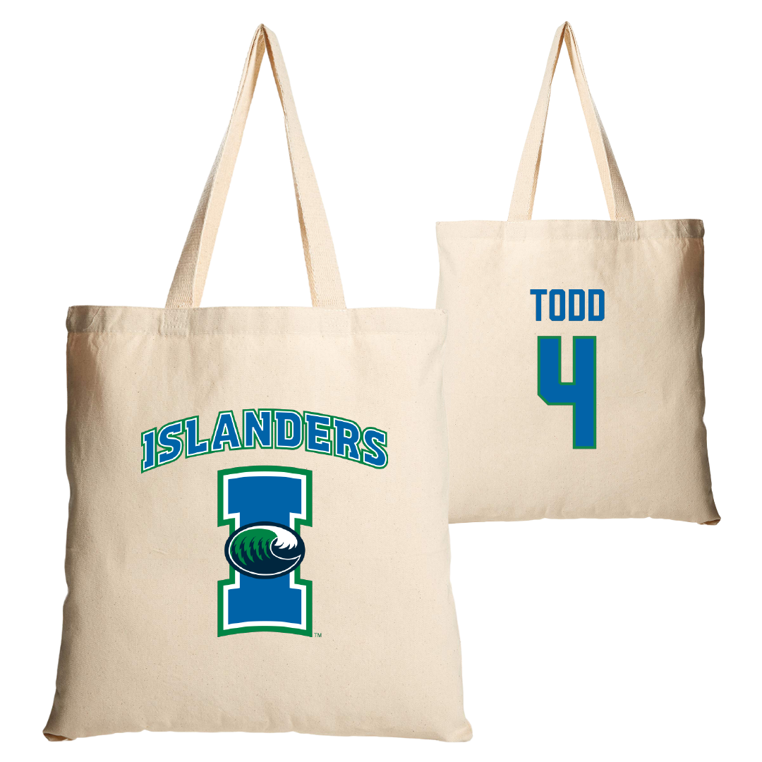 Texas A&M University-Corpus Christi Softball Tan Canvas Tote Bag - #4 Riley Todd