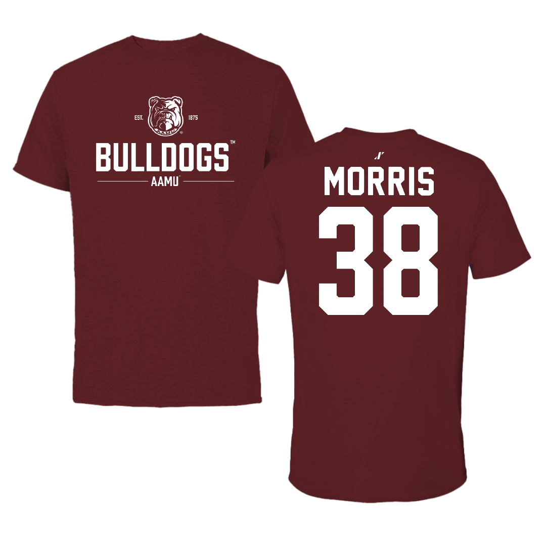 Alabama A&M University Baseball Maroon General Performance Tee - #38 Charles Morris