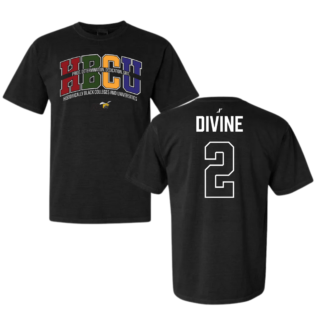 Alabama State University Baseball Black HBCU Comfort Colors Tee - #2 Breydon Divine