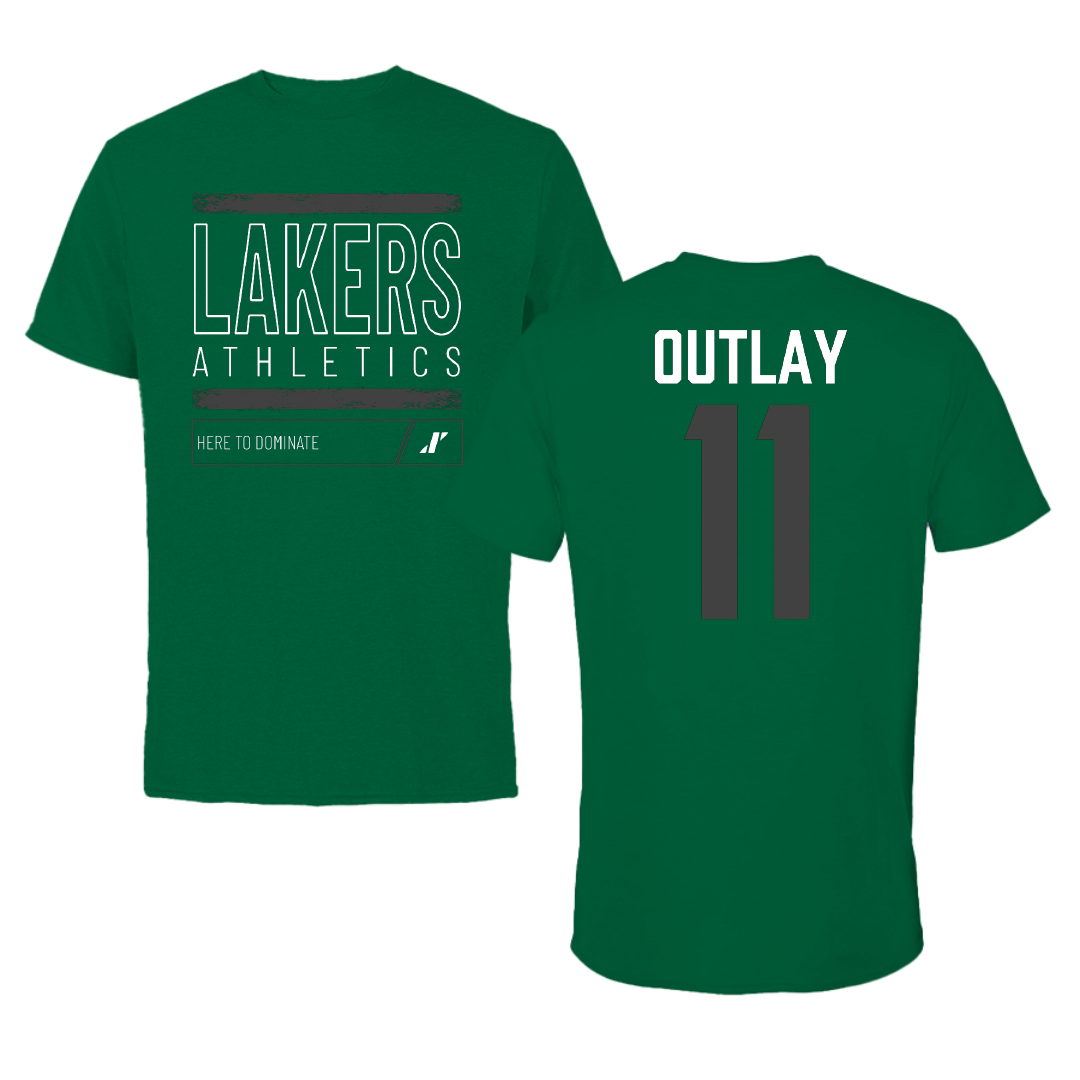 Roosevelt University Basketball Green Dominate Performance Tee - #11 Marie Outlay