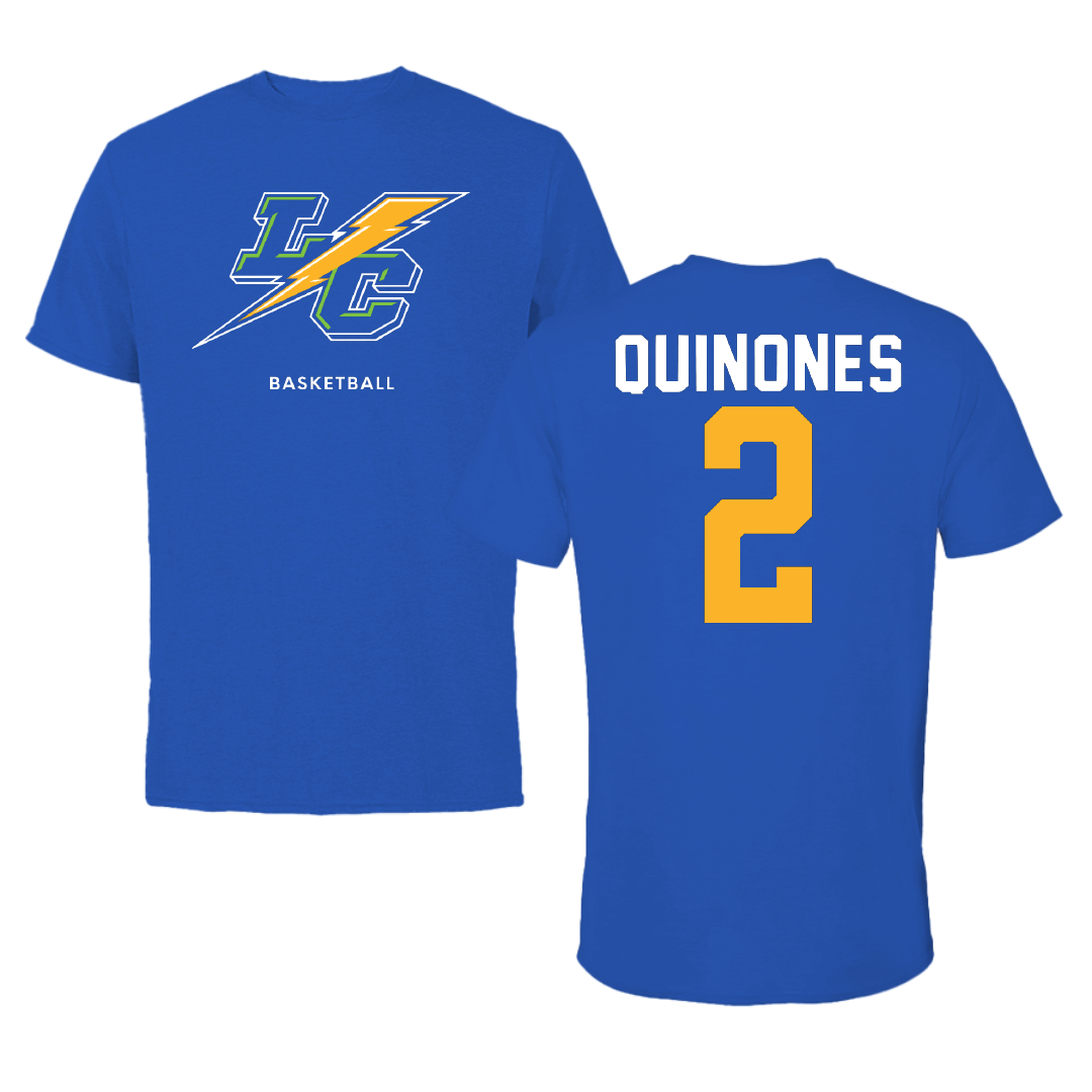 Lehman College Basketball Blue Tee - #2 Matthew Quinones