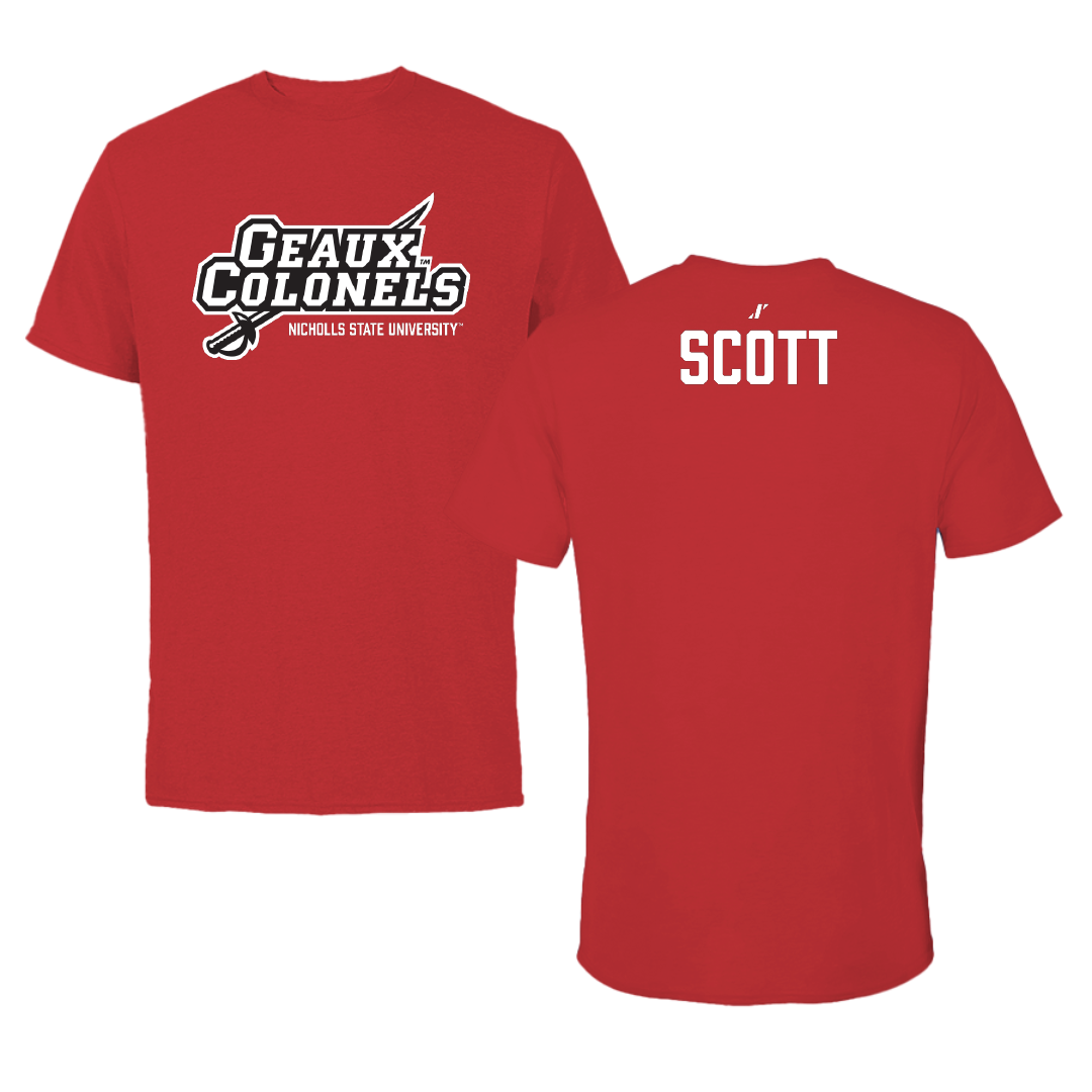 Nicholls State University TF and XC Red General Tee - Deuce Scott