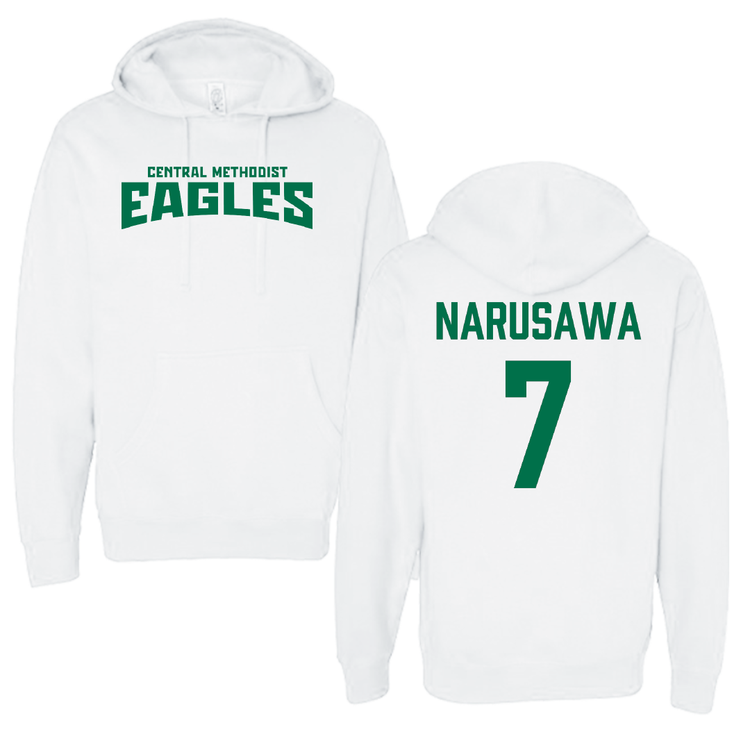 Central Methodist University Soccer White Classic Hoodie - #7 Suzu Narusawa