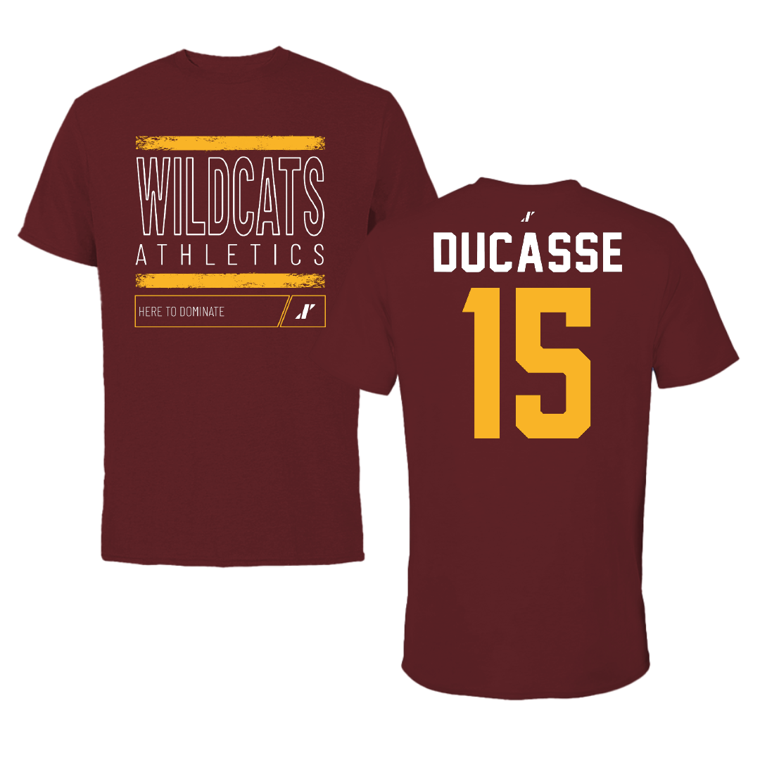 Bethune-Cookman University Baseball Maroon Dominate Performance Tee - #15 Isaias Ducasse